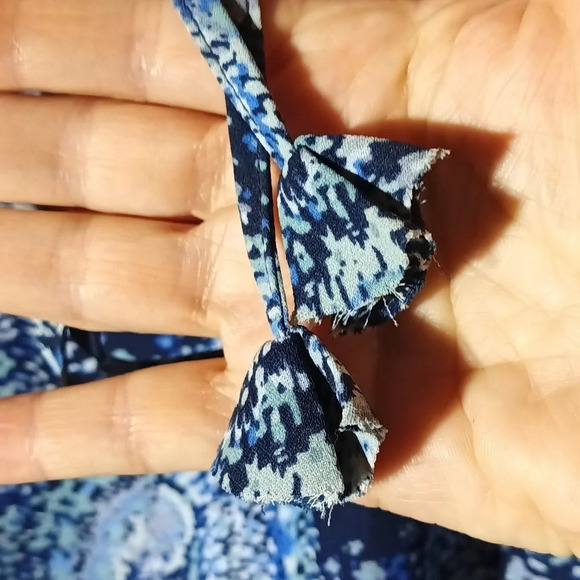 Joie boho Parisian paisley printed blue peasant elastic ruffle sleeves medium - Picture 6 of 10